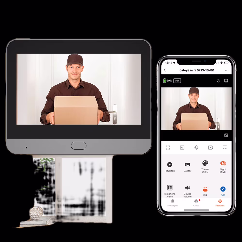Écran intérieur et application smartphone : vous voyez le visiteur en direct